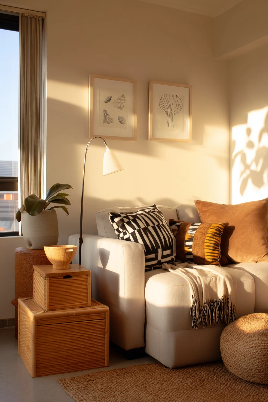 Renter-Friendly African Living Room Makeover