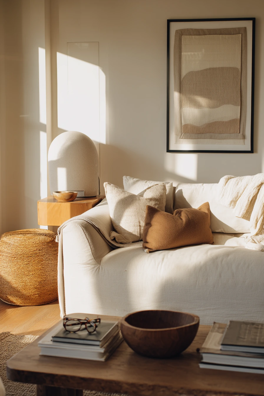 Minimal Heritage Living Room with Collected Objects