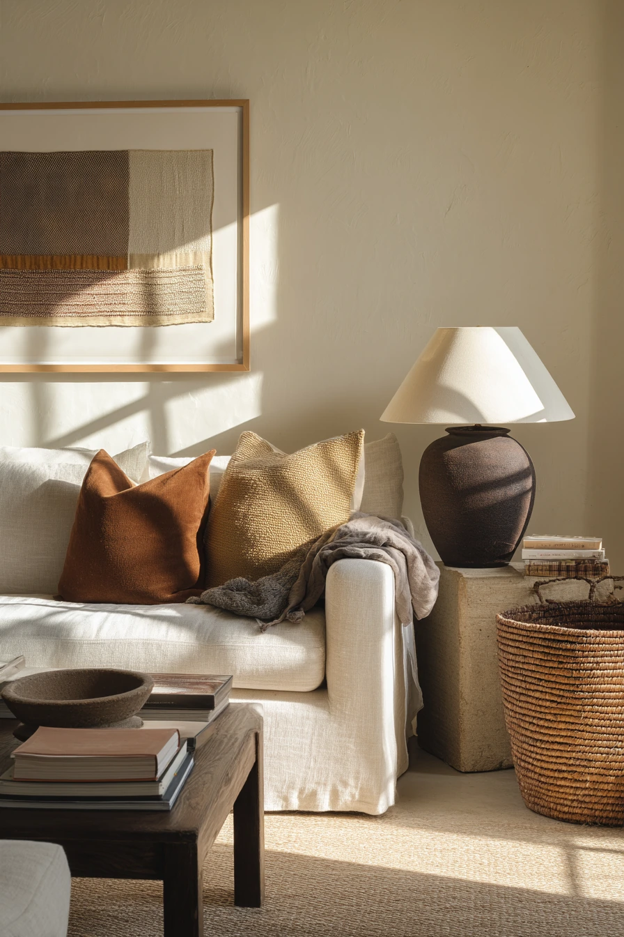 Minimal Heritage Living Room with Collected Objects