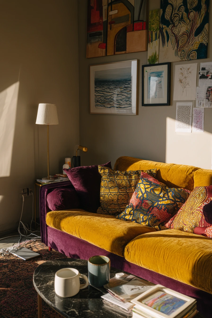 Bold Pattern Mix in a Lived-In Creative Home