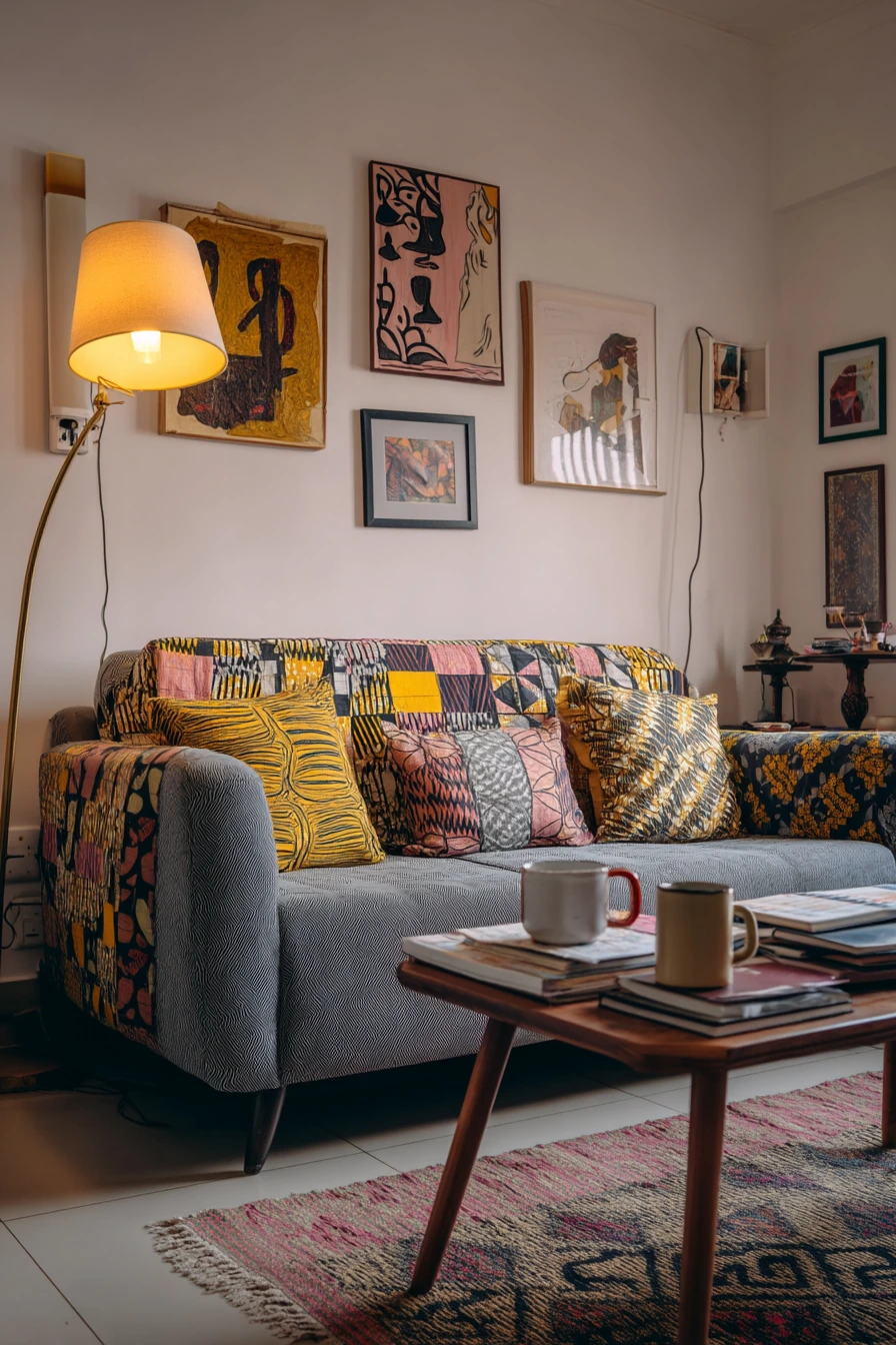 Bold Pattern Mix in a Lived-In Creative Home