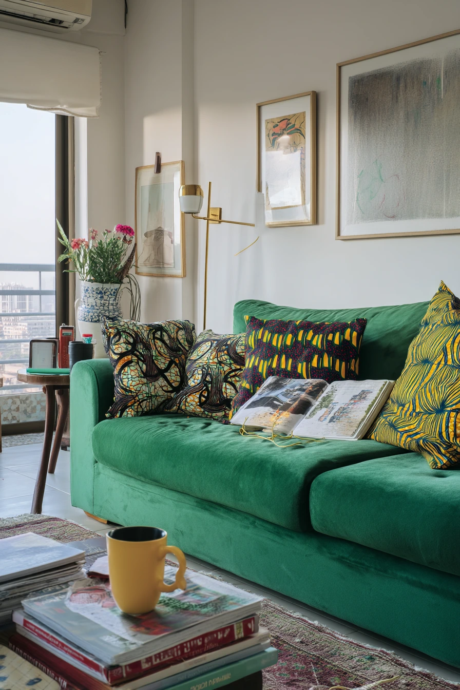 Bold Pattern Mix in a Lived-In Creative Home