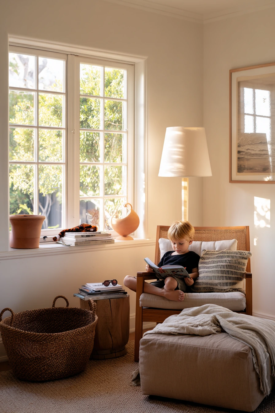 Quiet Reading Corner in an African Living Room