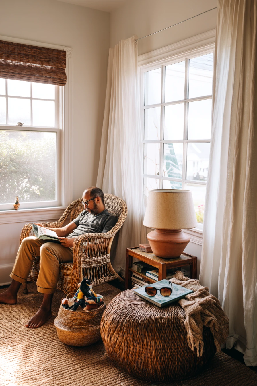 Quiet Reading Corner in an African Living Room
