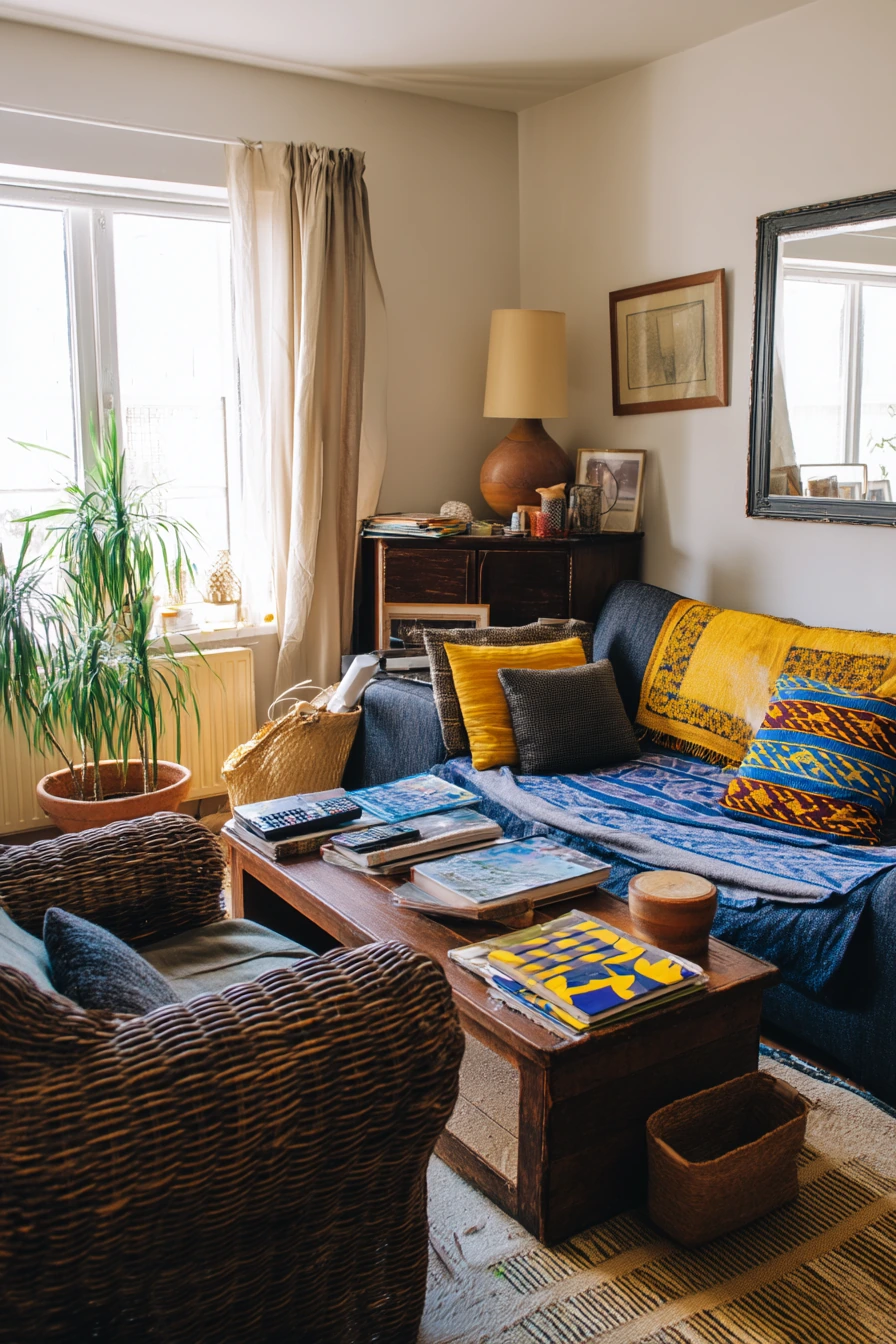 Budget-Friendly Layered Living Room with Market Finds
