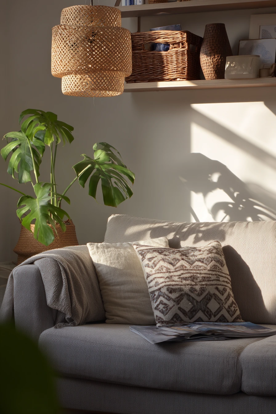 Small Apartment African Living Room, Clever and Warm