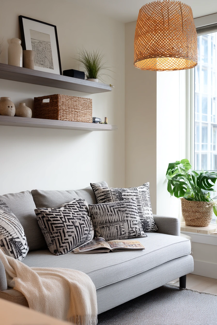Small Apartment African Living Room, Clever and Warm