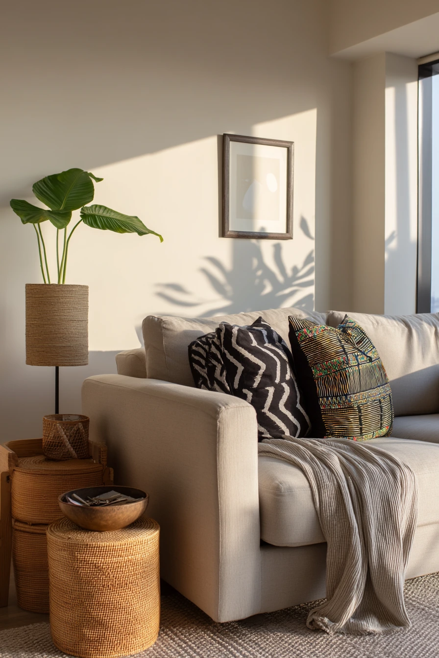 Renter-Friendly African Living Room Makeover