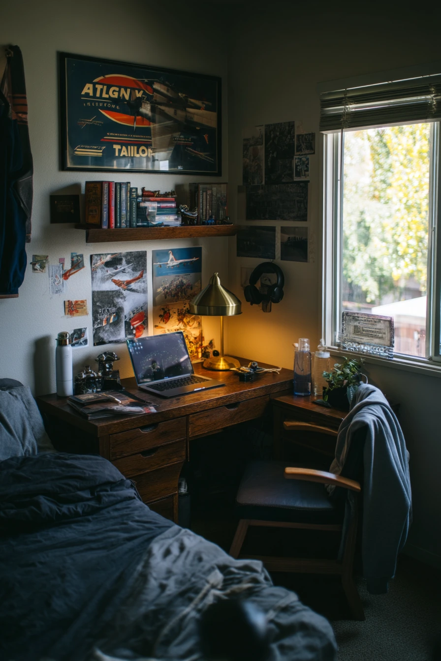 Teen Airplane Bedroom with Vintage Travel Mood