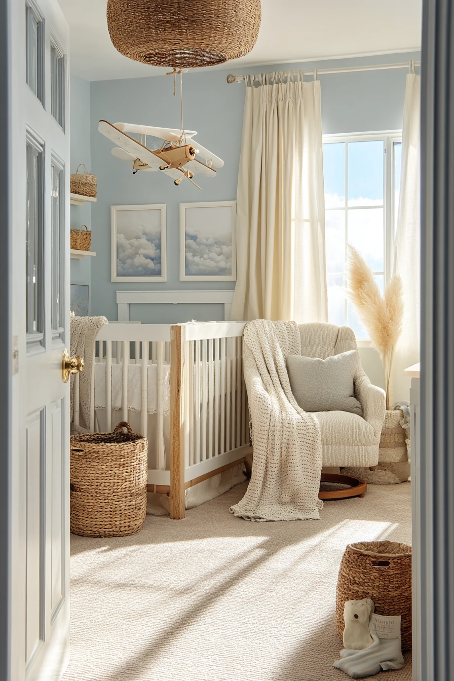 Airplane Nursery with Gentle, Dreamy Details