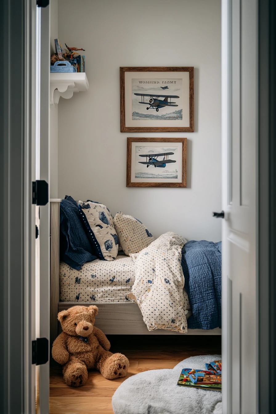 Small Space Airplane-Themed Bedroom for a Toddler