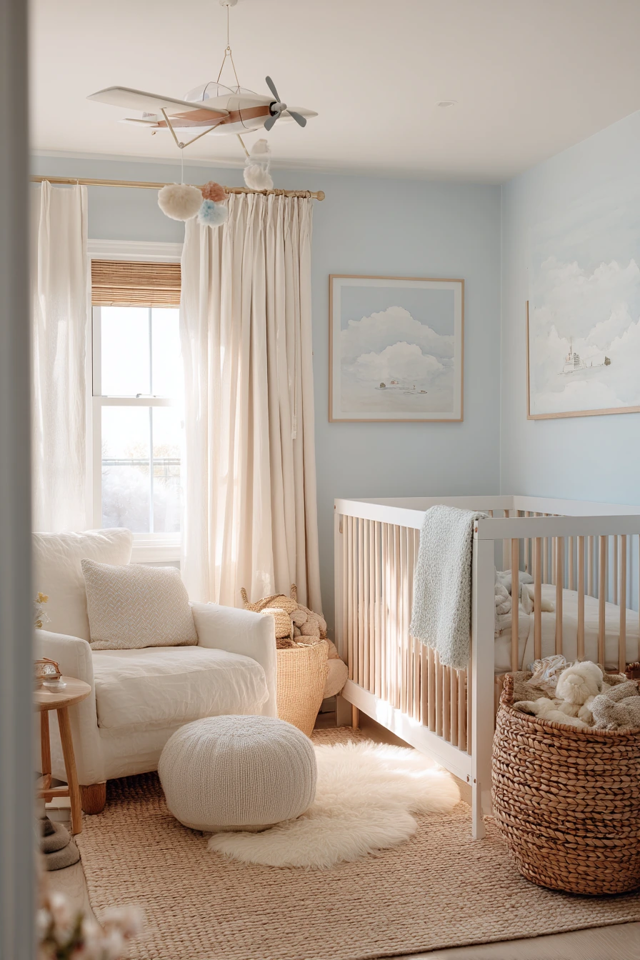 Airplane Nursery with Gentle, Dreamy Details