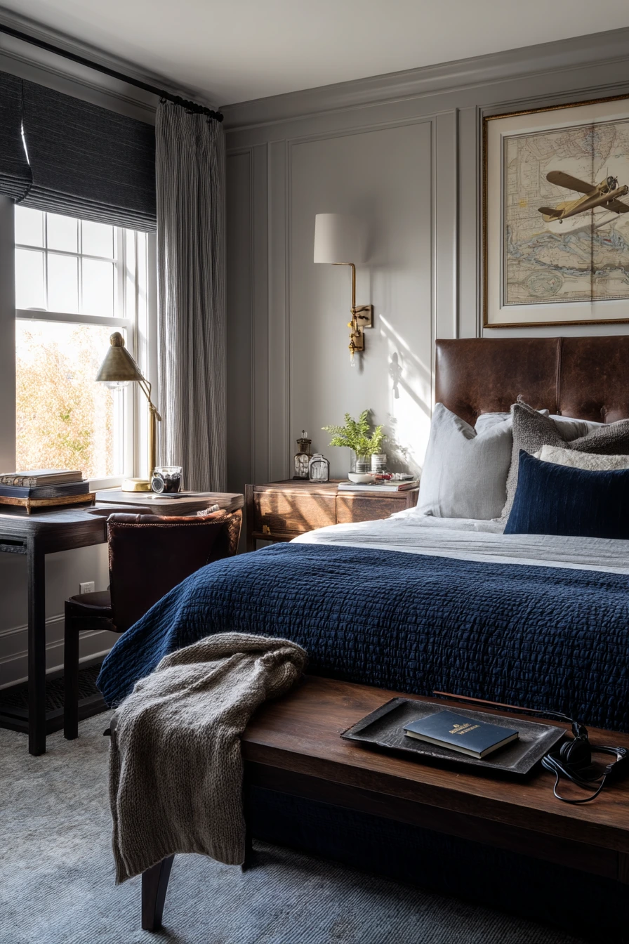 Airplane-Themed Bedroom for a Travel-Loving Adult