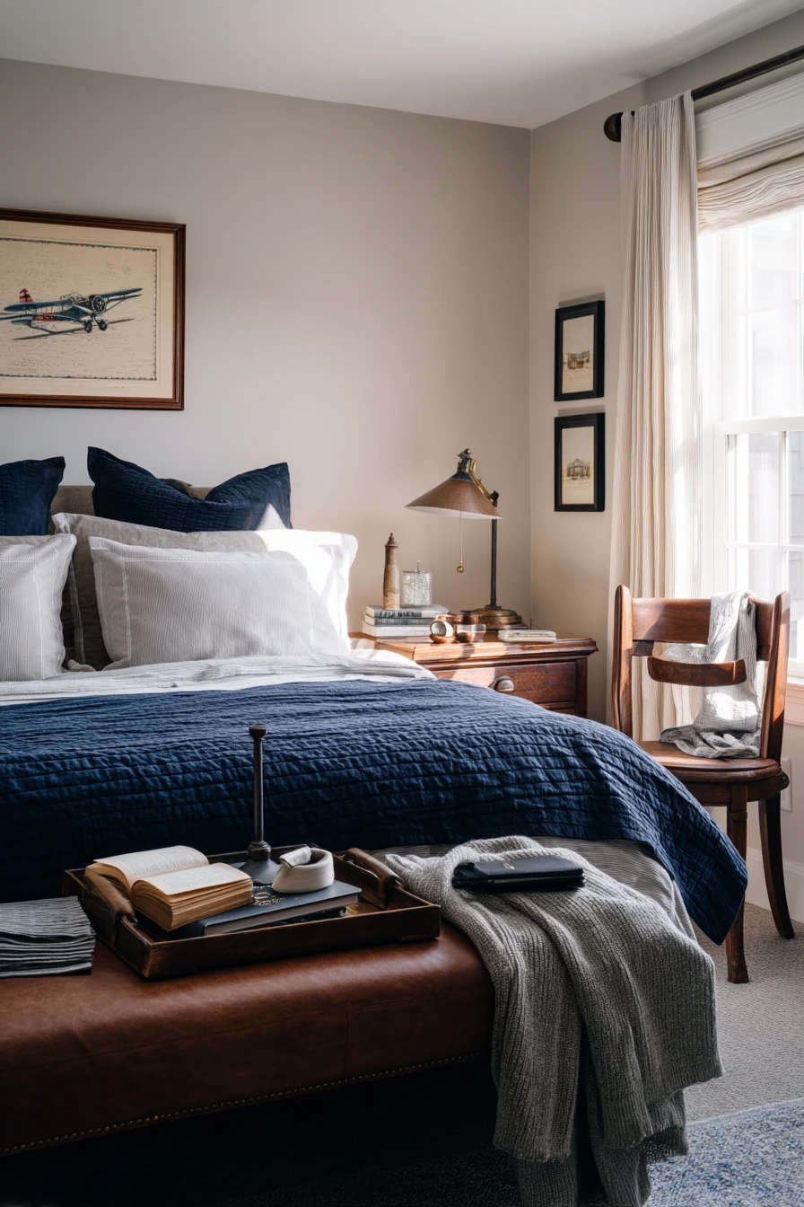 Airplane-Themed Bedroom for a Travel-Loving Adult