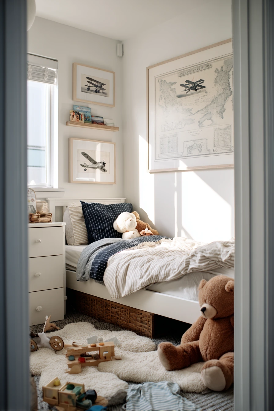 Small Space Airplane-Themed Bedroom for a Toddler