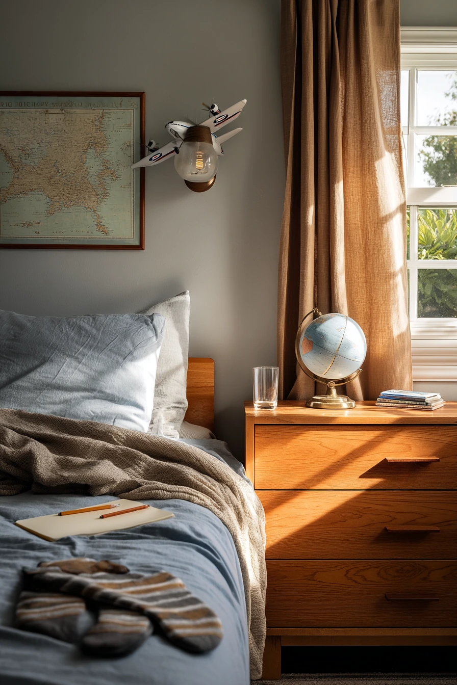 Boy’s Airplane Bedroom with Quiet Explorer Energy