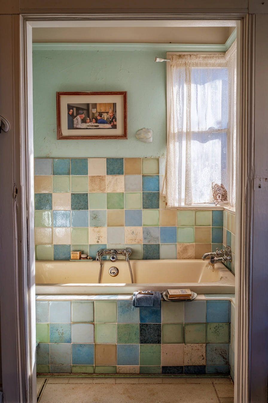 Vintage Tile Alcove Tub with Character