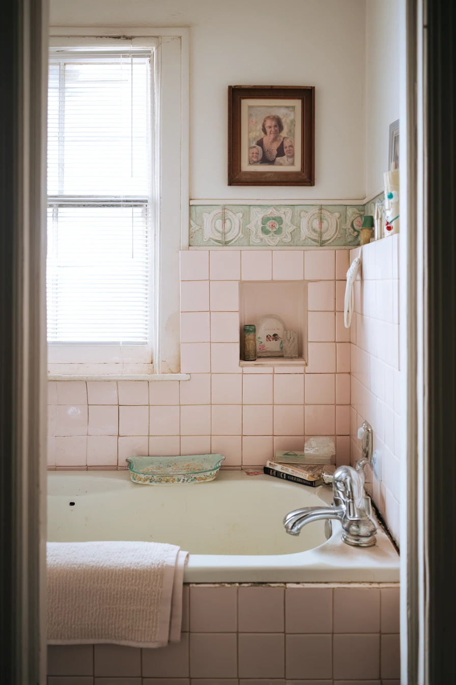 Vintage Tile Alcove Tub with Character