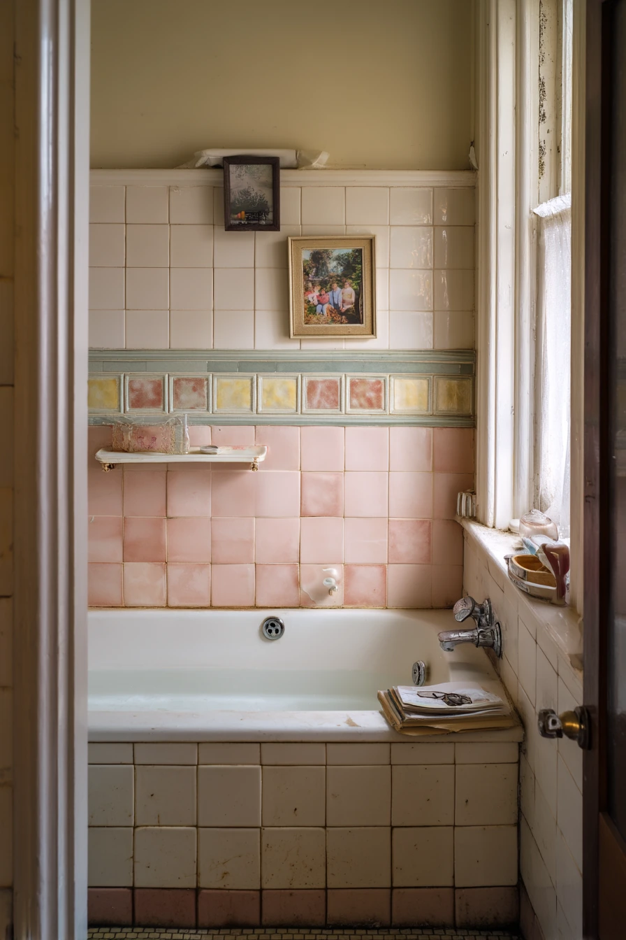 Vintage Tile Alcove Tub with Character