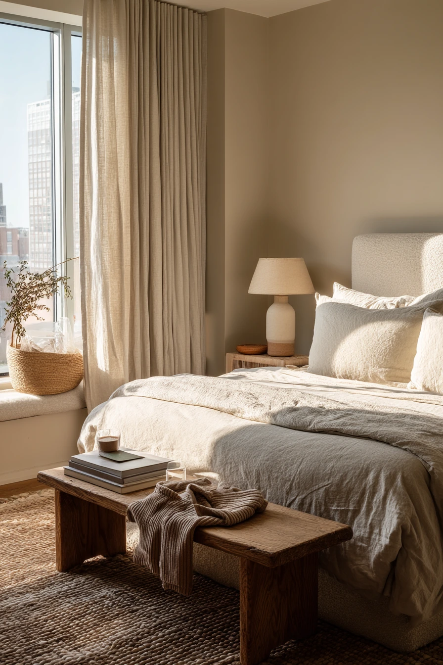 1. Quiet Beige Master Bedroom with Morning Reset