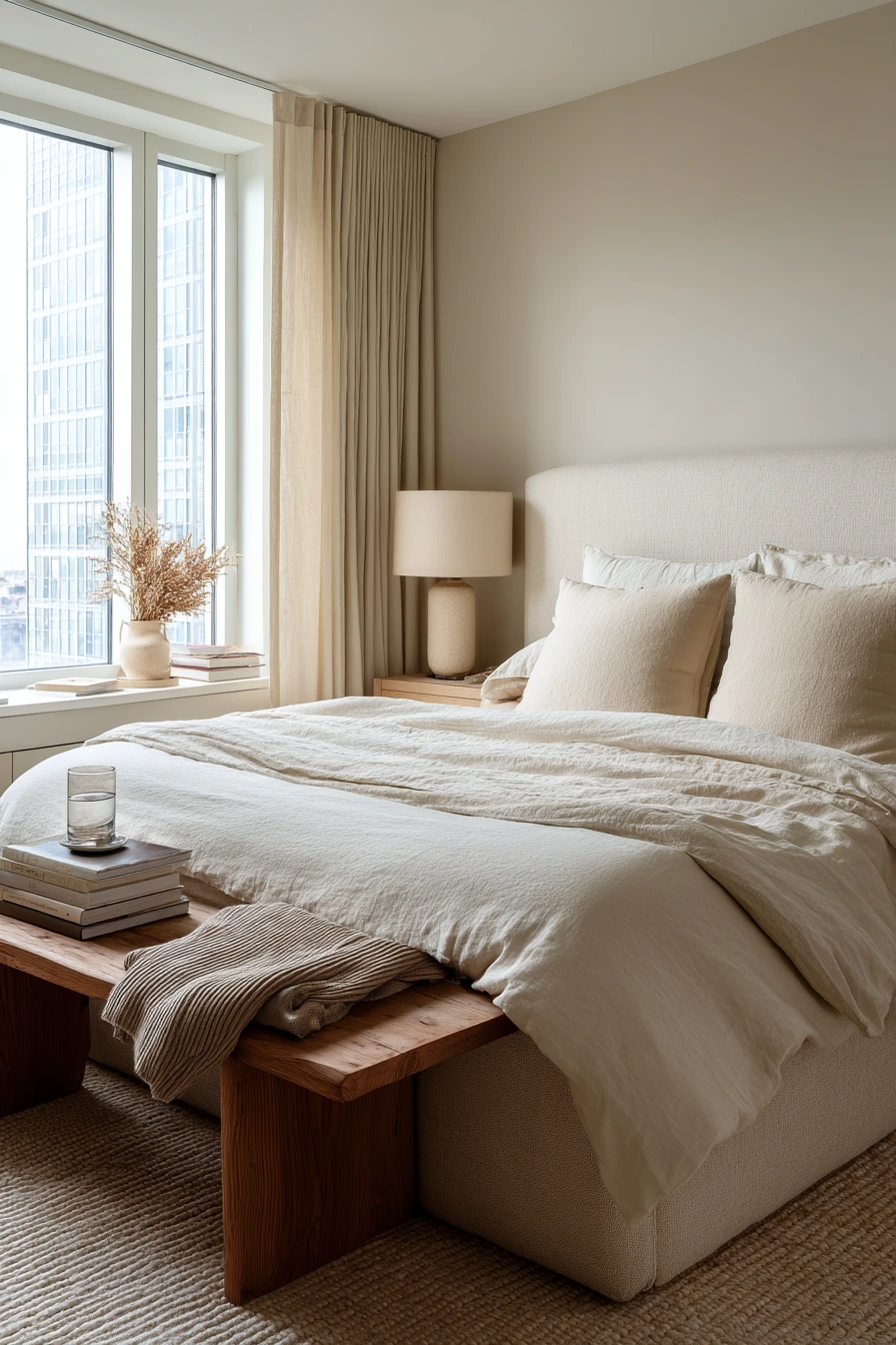 1. Quiet Beige Master Bedroom with Morning Reset