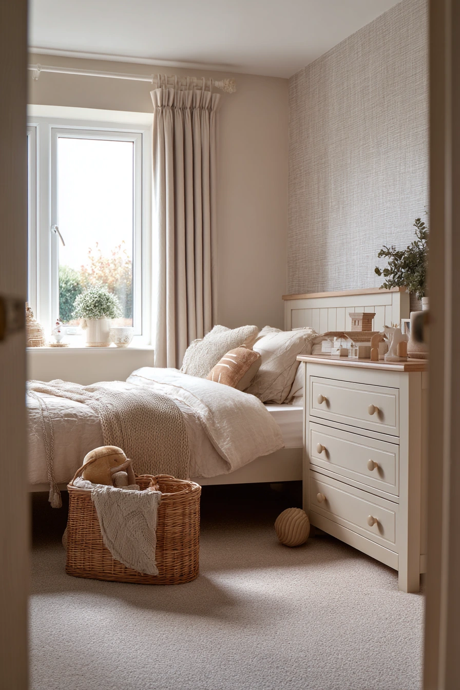 10. Beige Bedroom Makeover in a Family Home