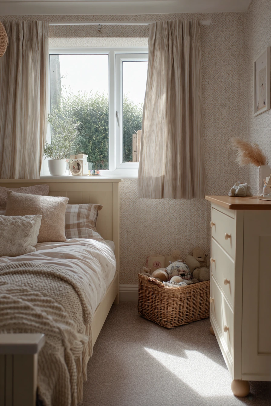 10. Beige Bedroom Makeover in a Family Home