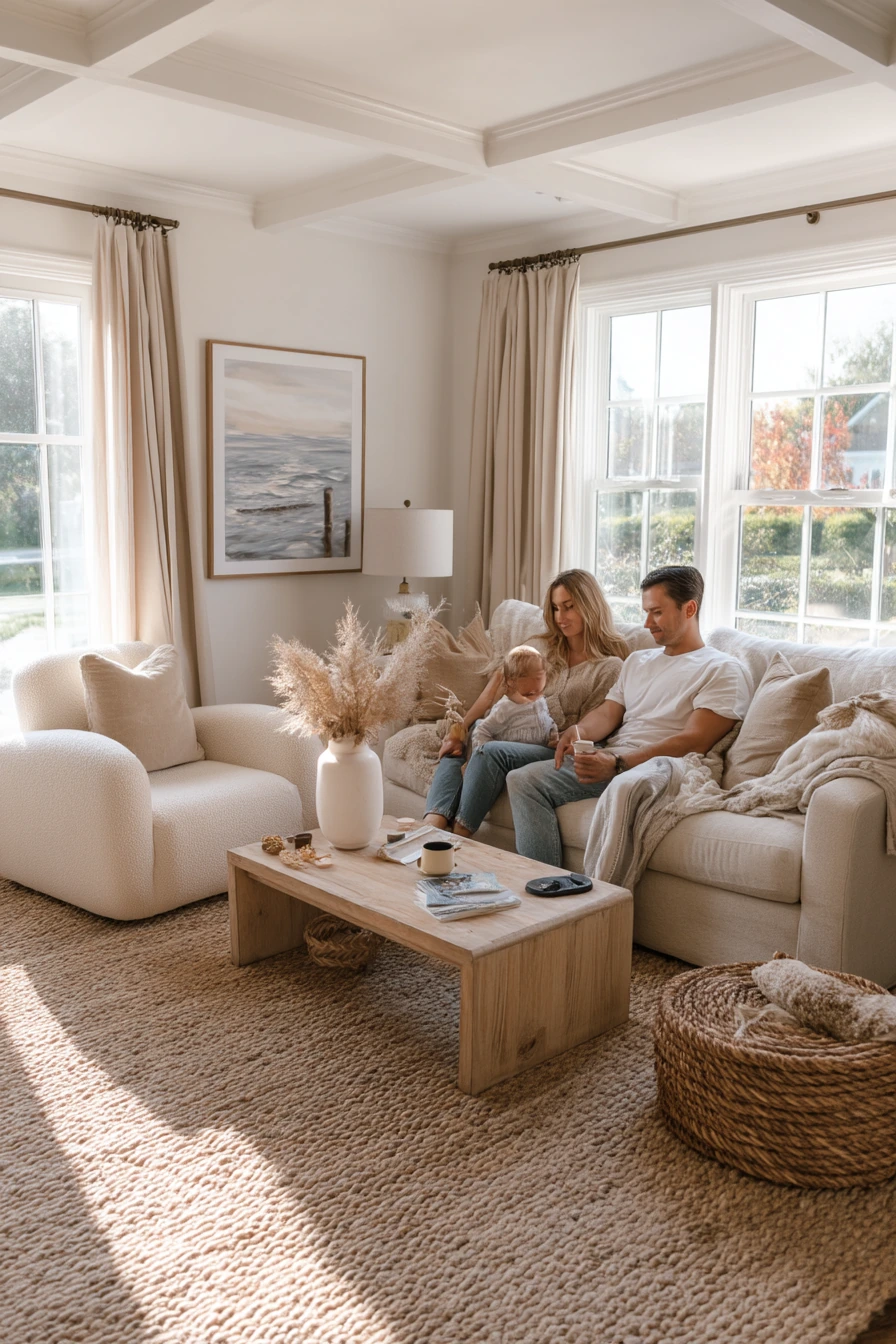 Everyday Beige Family Living Room