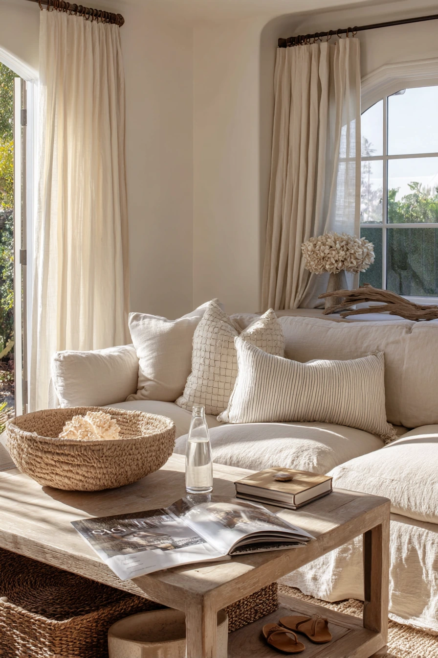 Beige Coastal Living Room