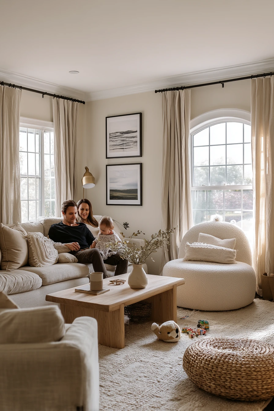 Everyday Beige Family Living Room