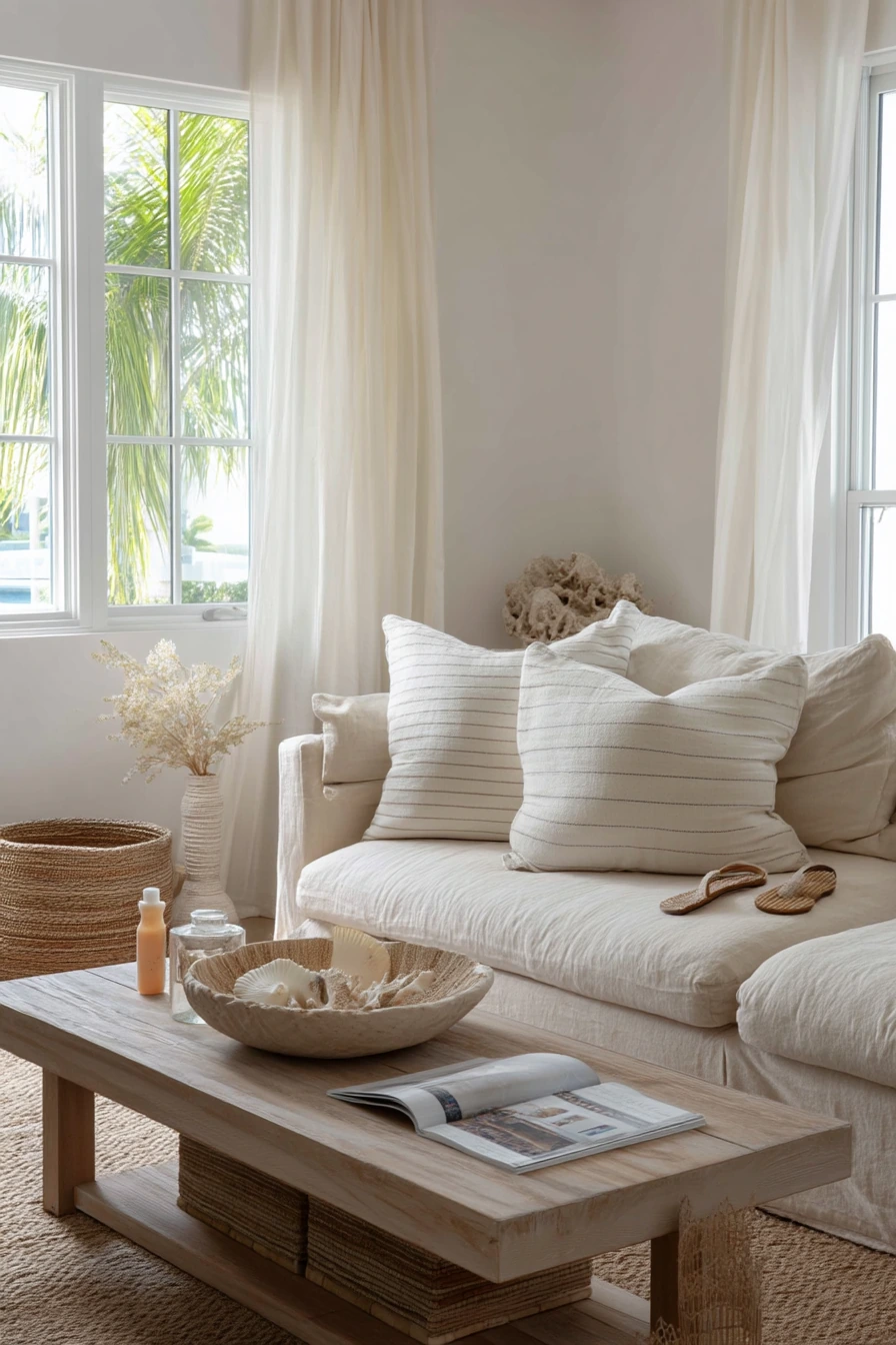 Beige Coastal Living Room