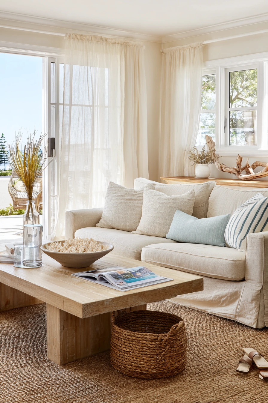 Beige Coastal Living Room