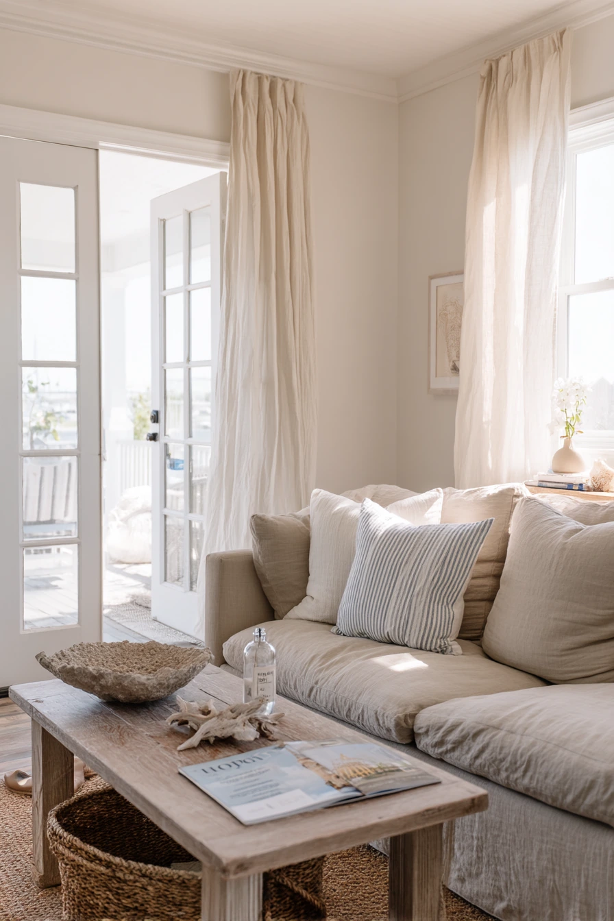 Beige Coastal Living Room
