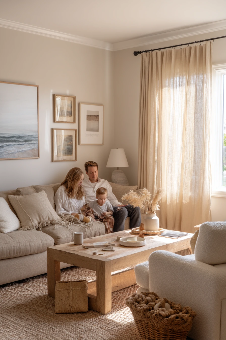 Everyday Beige Family Living Room
