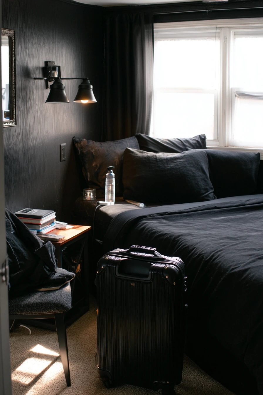Renter-Friendly Black Bedroom Makeover