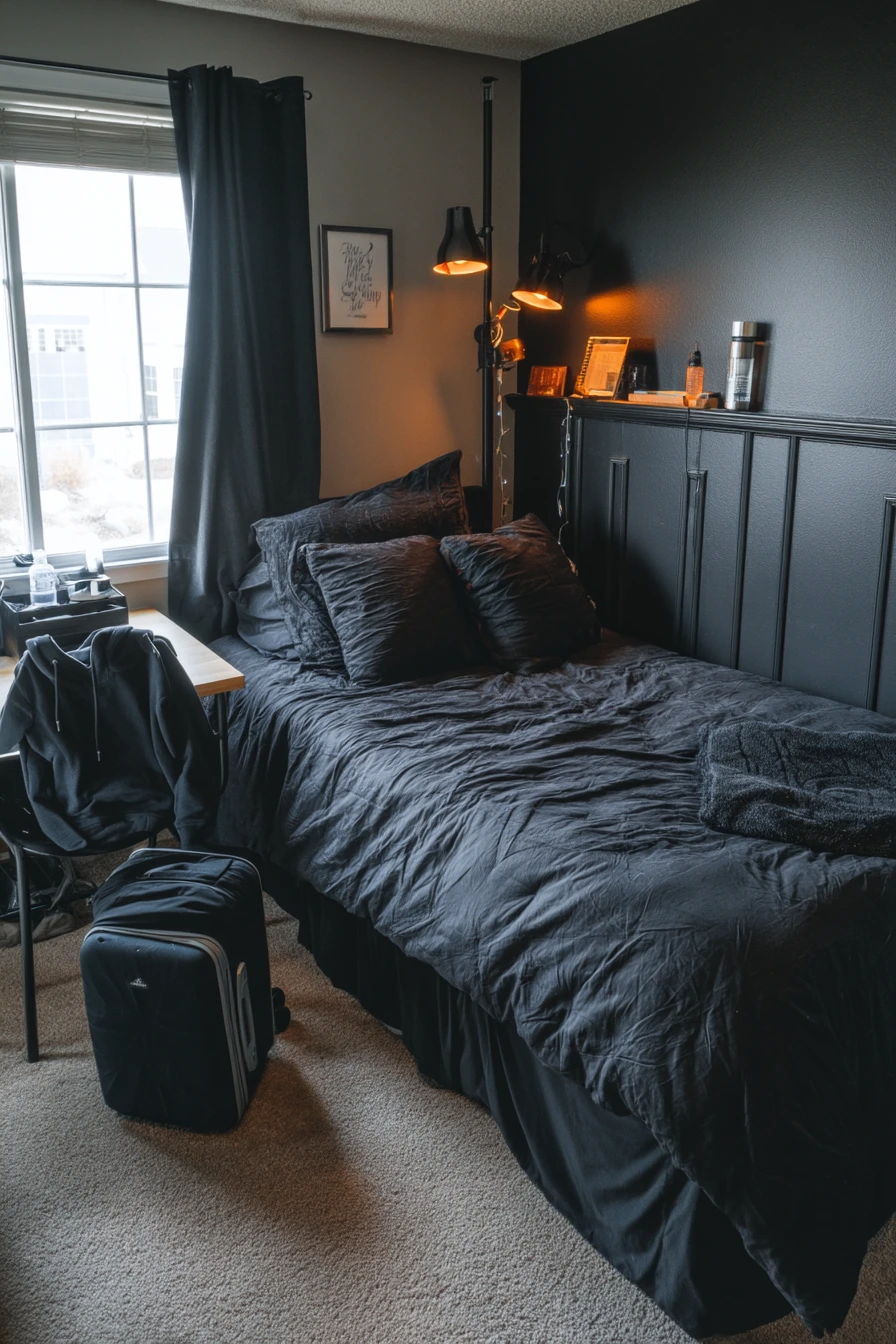 Renter-Friendly Black Bedroom Makeover