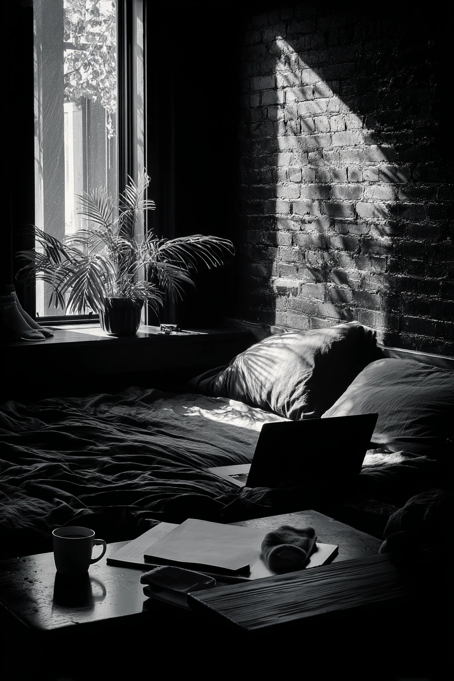 Black Bedroom for a Creative Weekend Reset