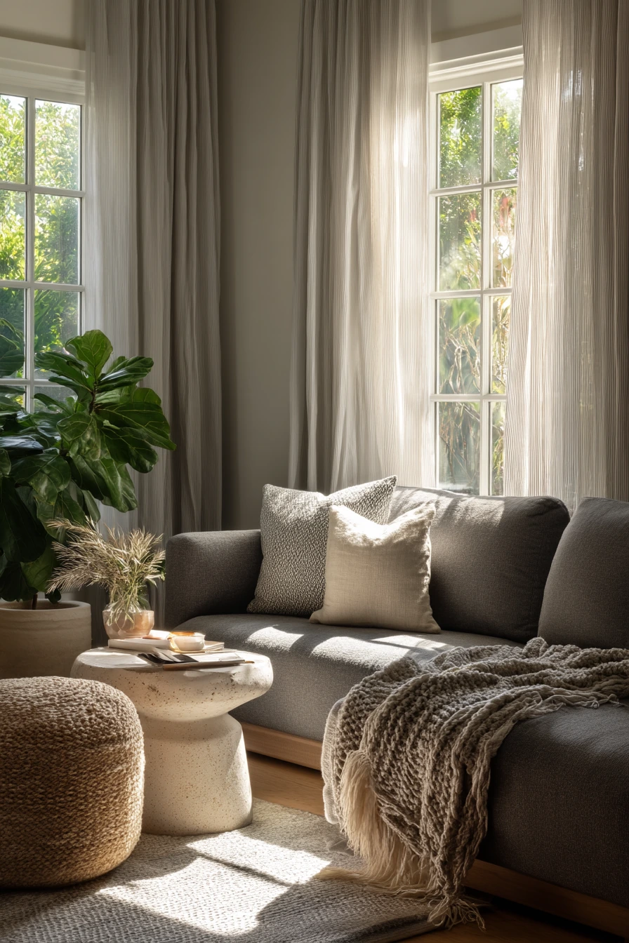 Gray Living Room with Soft Texture