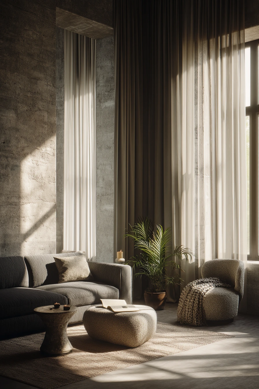 Gray Living Room with Soft Texture