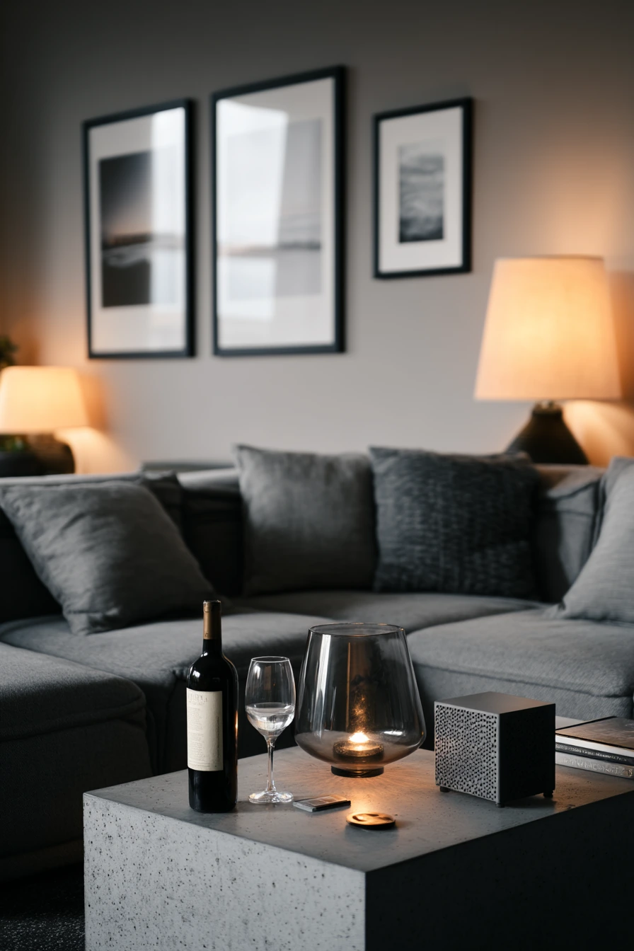 Modern Gray Living Room for Entertaining