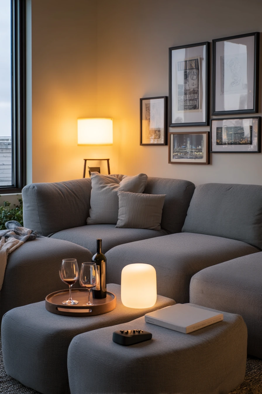 Modern Gray Living Room for Entertaining
