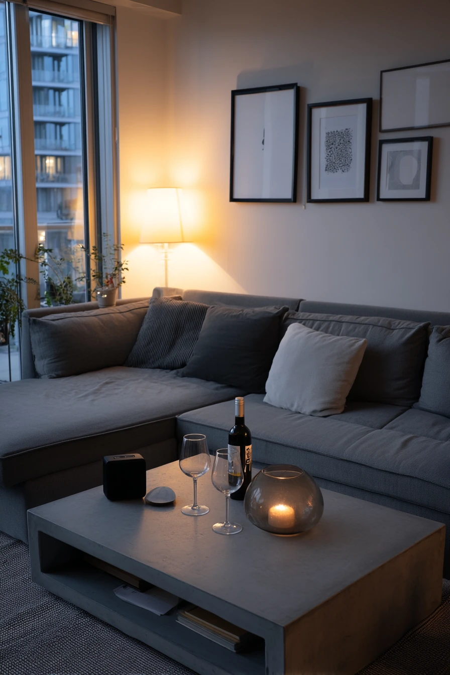 Modern Gray Living Room for Entertaining