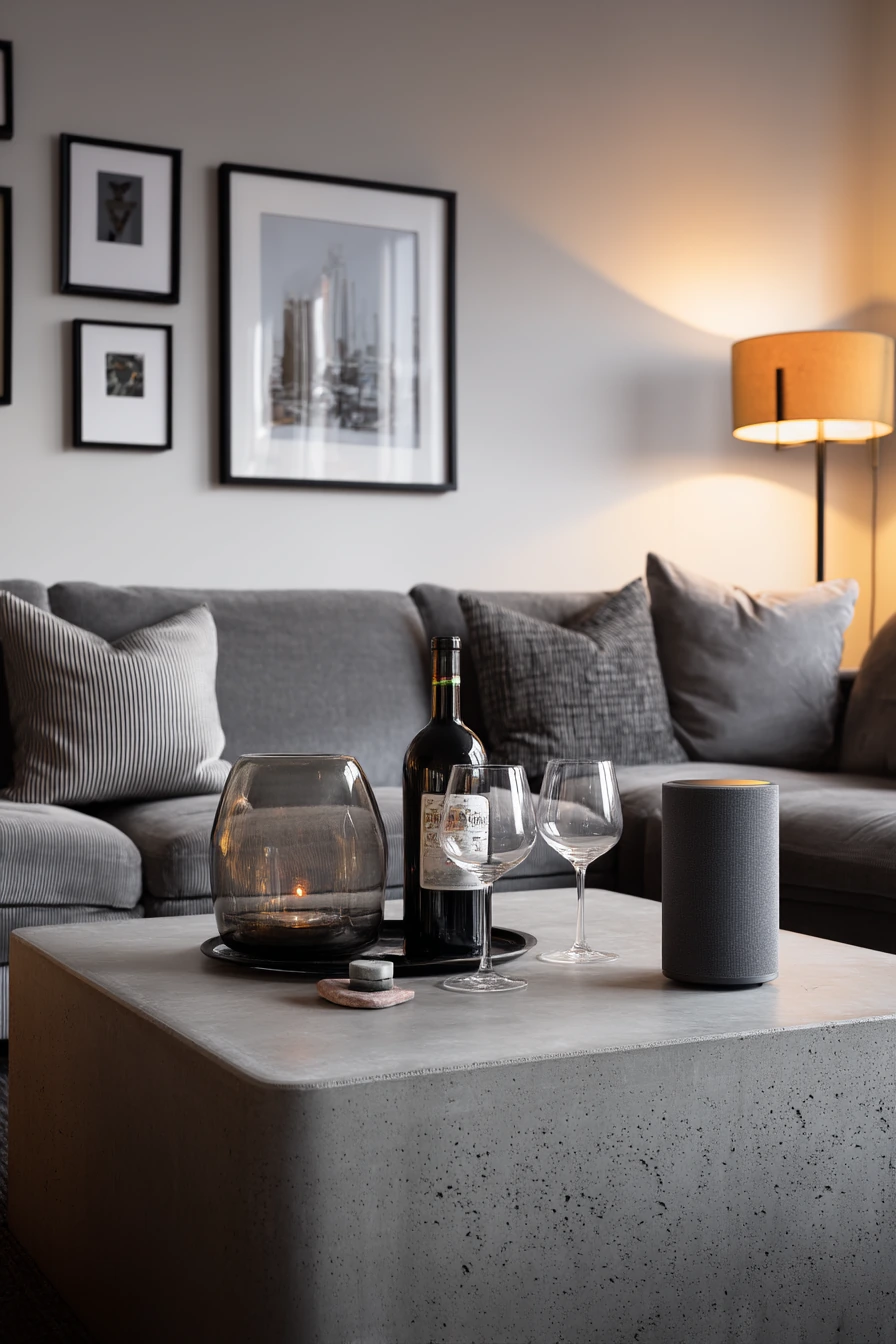 Modern Gray Living Room for Entertaining