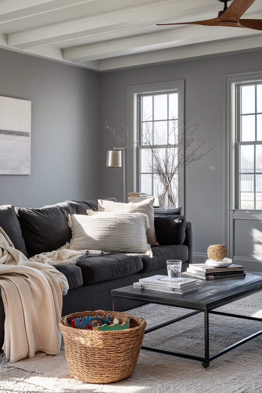 Effortless Family Gray Living Room