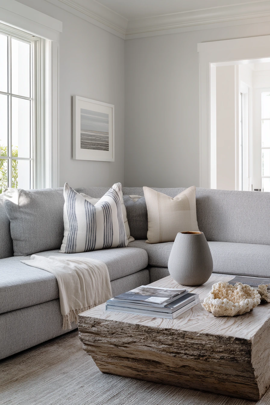 Calm Gray Coastal-Inspired Lounge