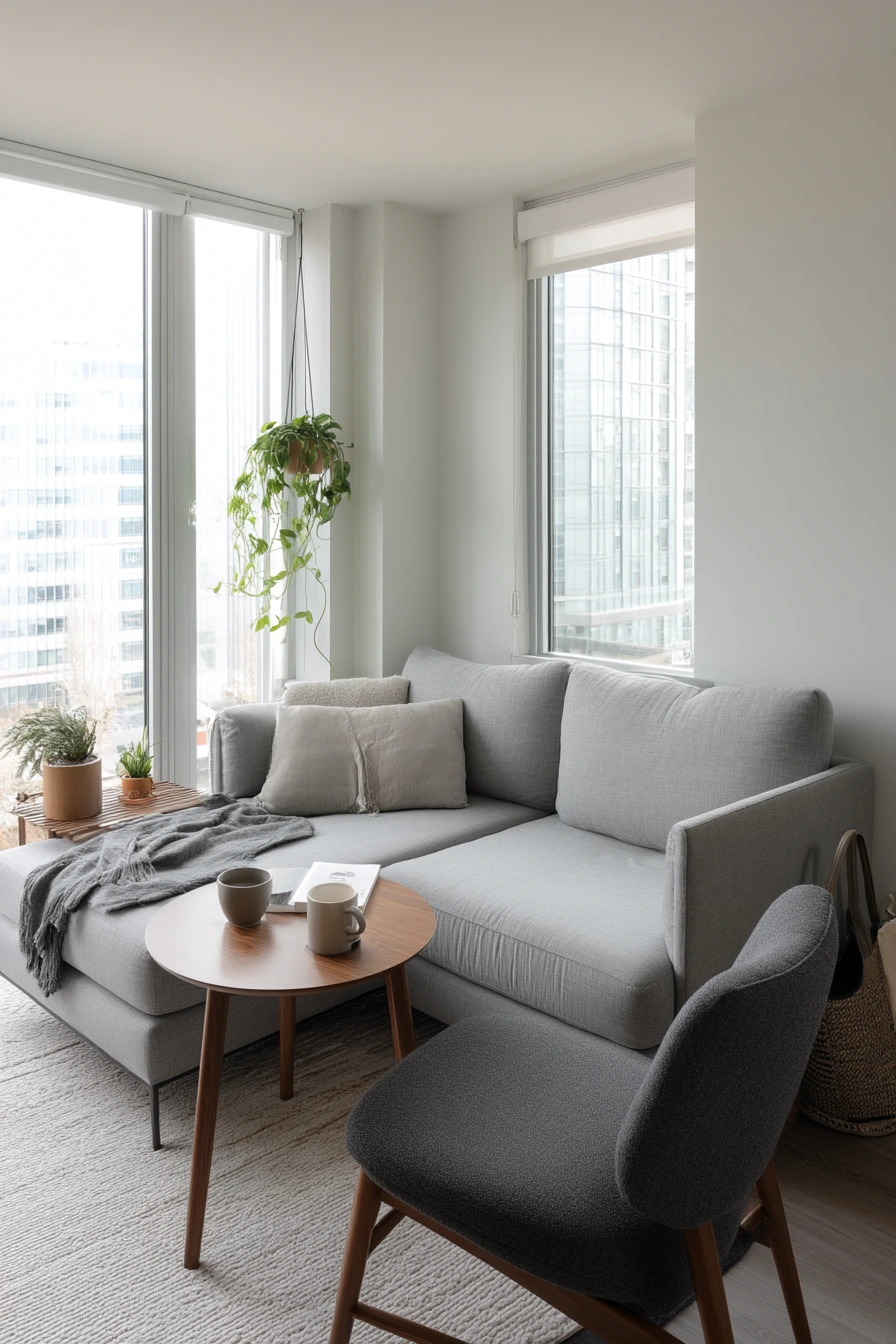 Small-Space Gray Apartment Lounge