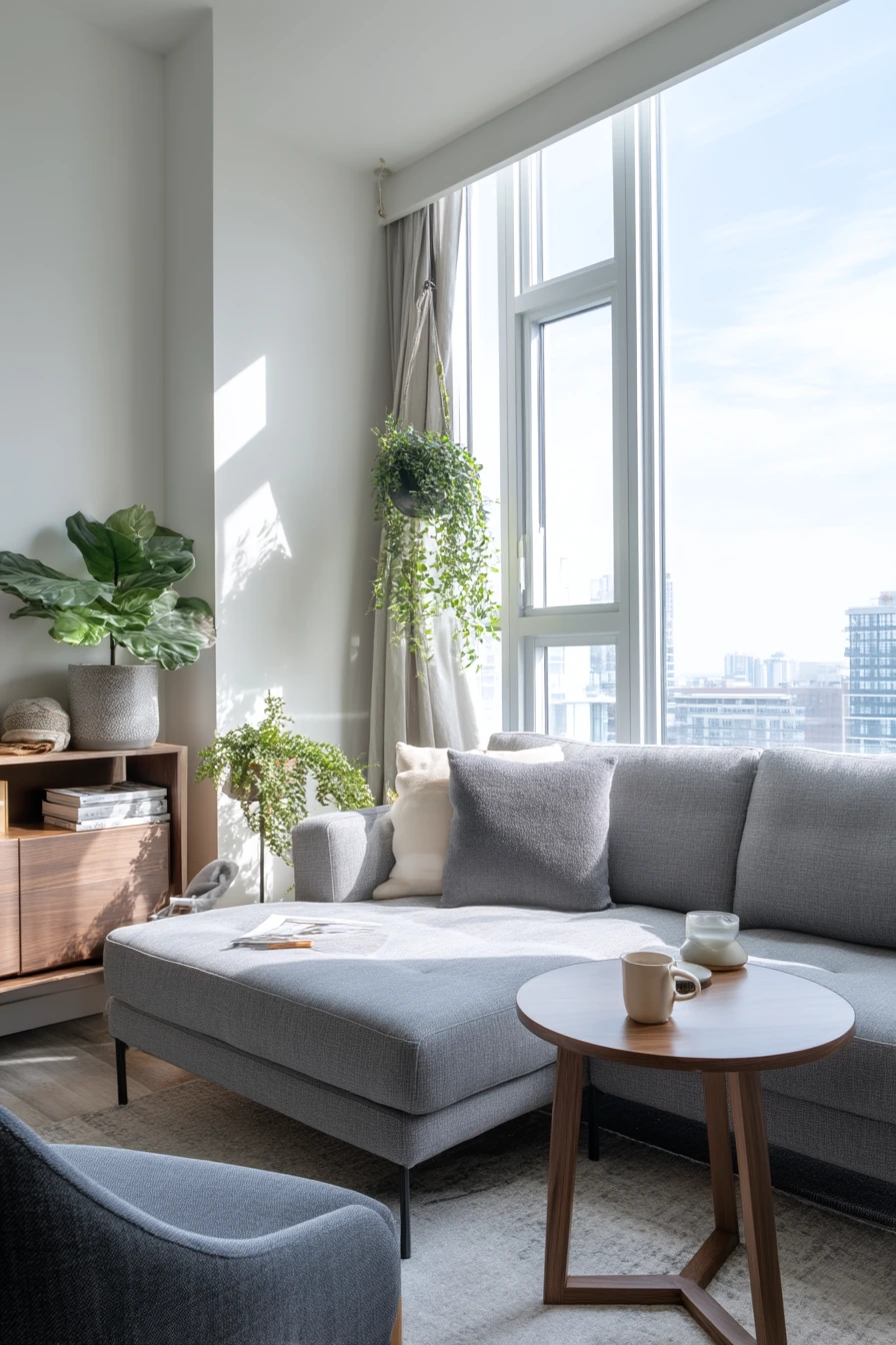 Small-Space Gray Apartment Lounge