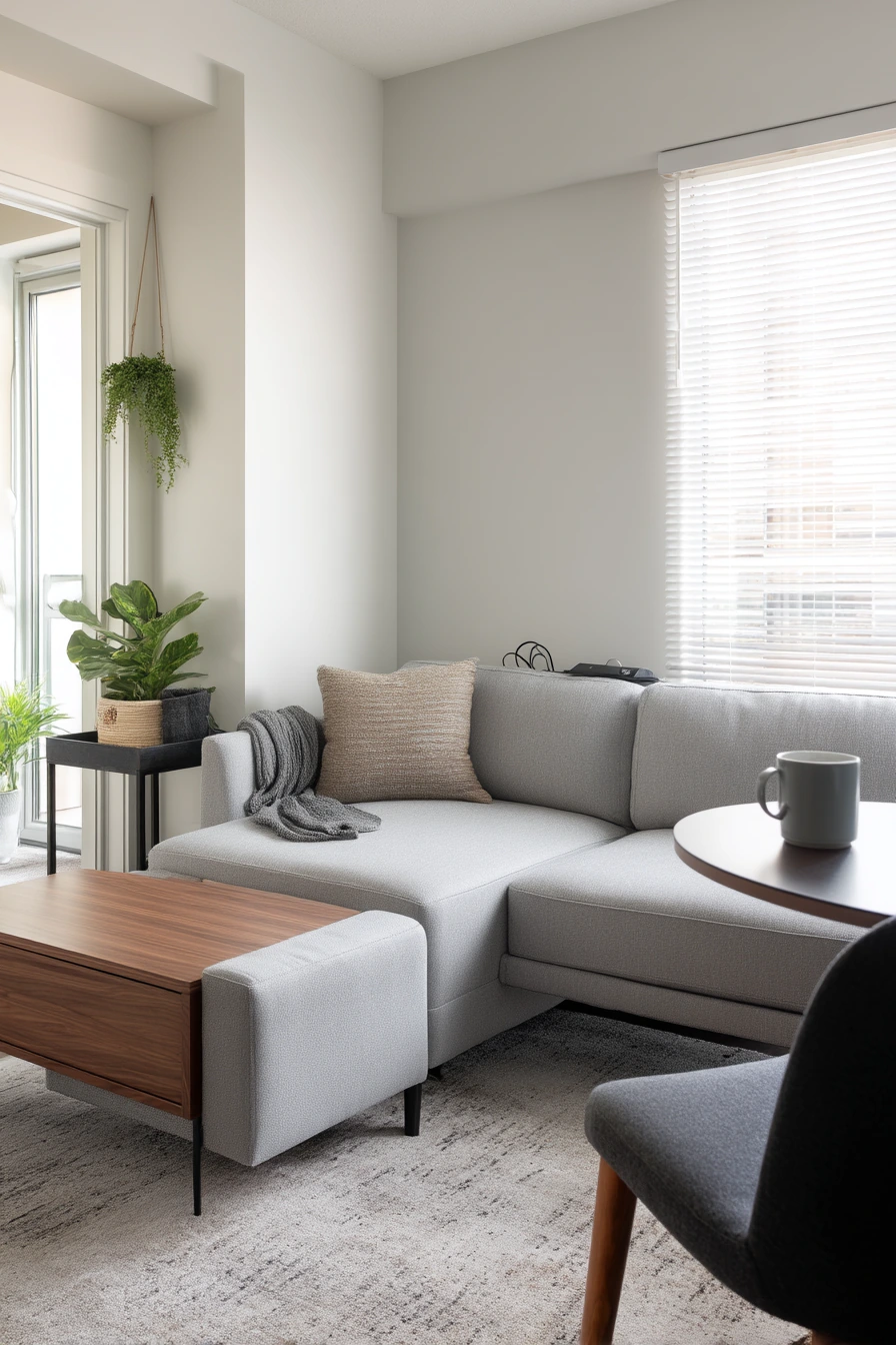 Small-Space Gray Apartment Lounge