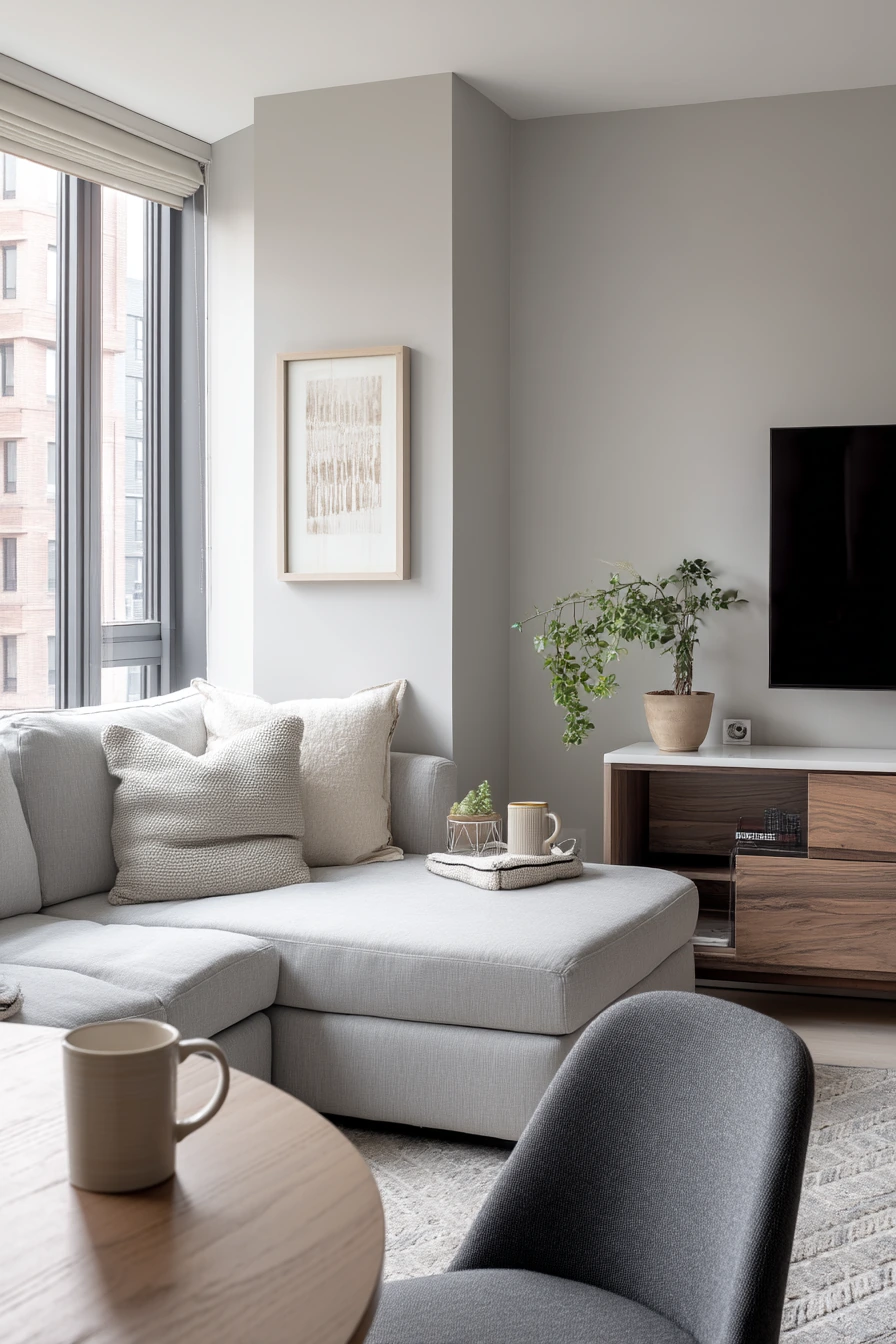 Small-Space Gray Apartment Lounge