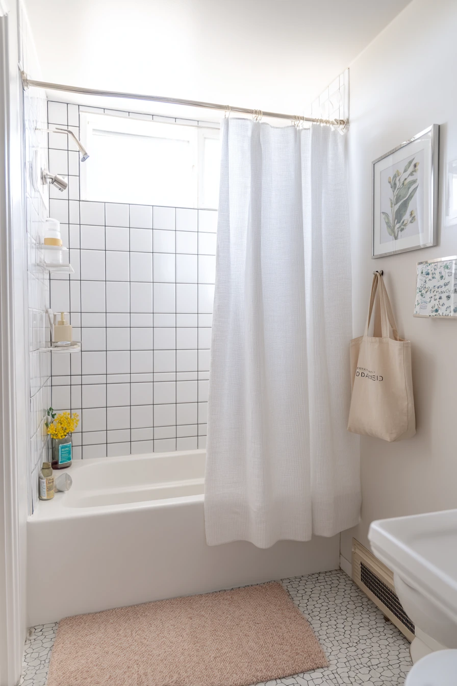 Renter-Friendly All White Bathroom Refresh